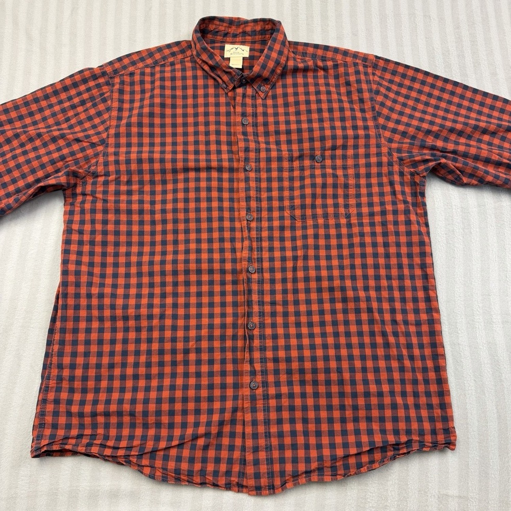 Blue Mountain Men's Size XL Tall Long Sleeve Button Down Red‎ Plaid Shirt